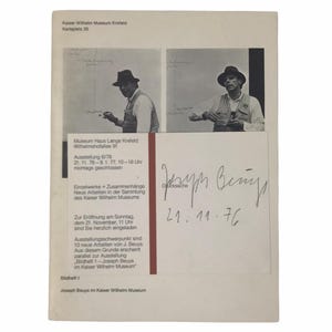 Joseph Beuys ausstellung katalog und einladungskarte handsigniert datiert 1976