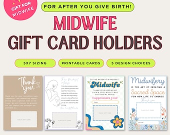 Midwife Gift, Gift Card Holder, Gift Card Printable, Midwife Thank You, Labor Thank You, Gift Card Canva Template, Student Midwife Thank You