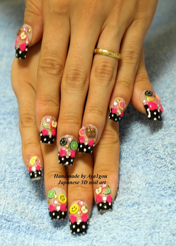 Pink Candy Nails, Kawaii Lollipop Japanese Nail Art, Harajuku