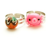 Anillo Kawaii, anillo de novedad, joyería de alimentos, joyería de pulpo, takoyaki, arcilla polimérica, hecho a mano, comida en miniatura, takochu, octopi, calamar, japonés
