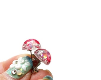 Glitter earrings, post earrings, small earrings, cute studs, gift for friend, gift for her, party earrings, bridesmaid jewelry, fun earrings