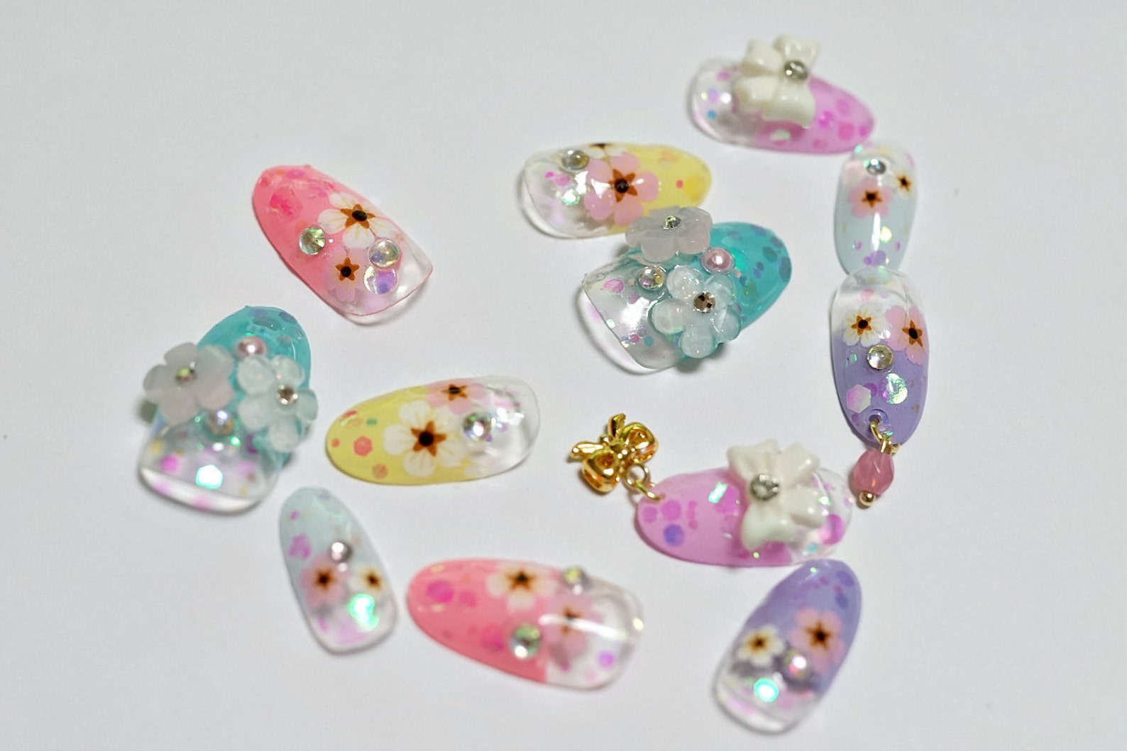 Kawaii Nails 3D Nails Japanese Nail Nail Art Spring Nail - Etsy