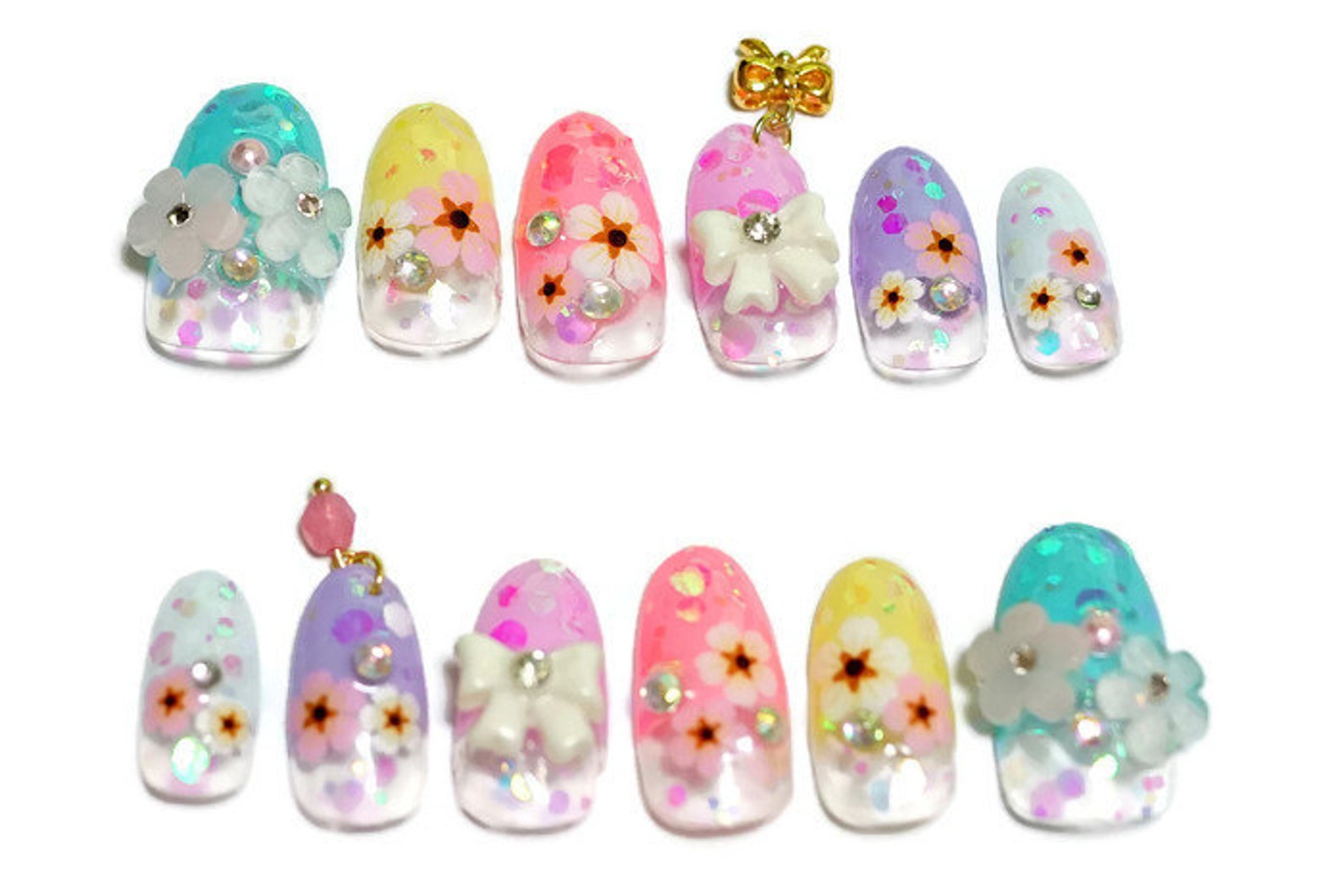 Kawaii Nails 3D Nails Japanese Nail Nail Art Spring Nail - Etsy