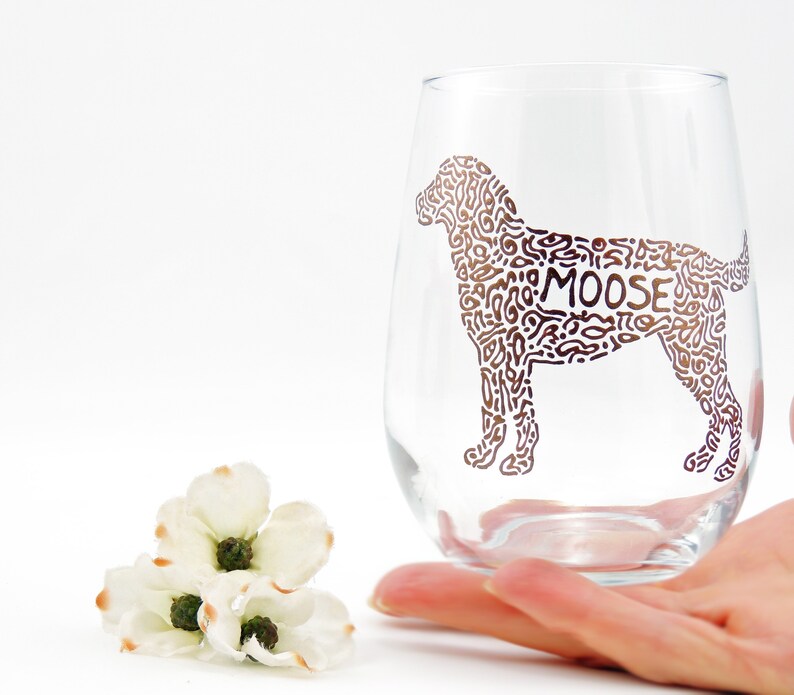 Chocolate Lab Wine Glass / Labrador Retriever Personalized Etsy