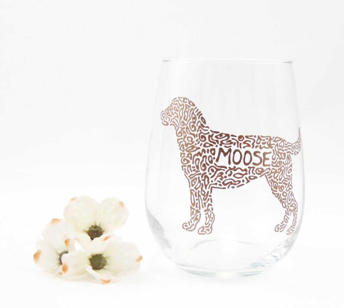 Chocolate Lab Wine Glass / Labrador Retriever Personalized - Etsy