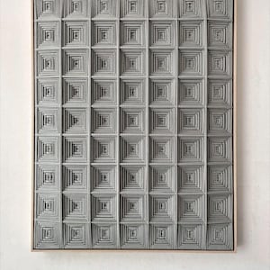 Gitter-Textilkunst, Baumwolle, handgefertigt, freier Stil gewebt