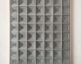 Grid Textile Art, Cotton, Handmade Free style Weaving