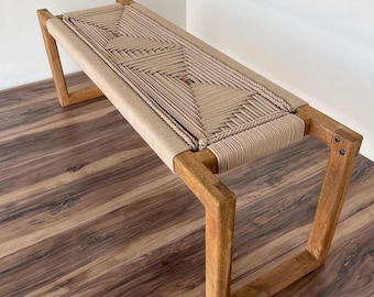 Handgemachte Boho Moderne gewebte Bank