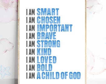 Christian Affirmation Wall Art | Positive Affirmations | Daily Affirmations | Digital Download | Modern Christian Art | Christian Print