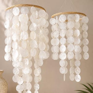 Vintage capiz shell chandelier - Etsy 日本