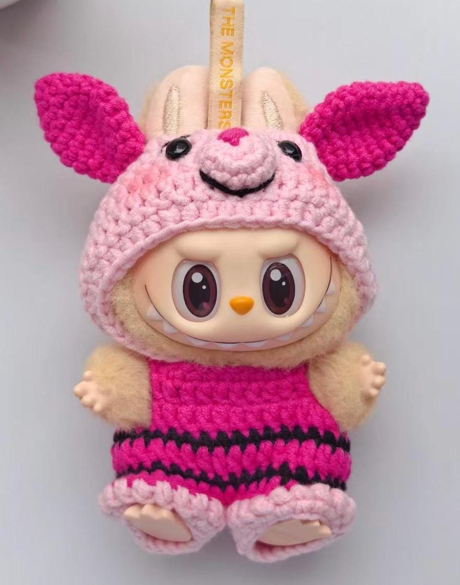 Labubu Clothes Piglet , Tigger, Pooh Crochet Outfit | Labubu OUTFIT ONLY| Perfect Gift