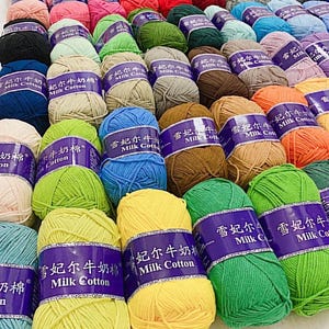Milk Cotton Yarn - Soft 5-Ply Crochet Thread 100g | High Quality | Great for Beginners| Minimal Pilling| for DIY Dolls, Blankets & Amigurumi