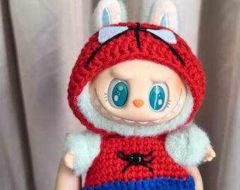 Labubu Clothes Spider-Man Inspired Outfit |Customizable Labubu OUTFIT ONLY| Perfect Gift
