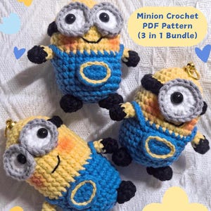 3 in 1 Minion Crochet  PDF Pattern – DIY Amigurumi Minion plushie(Digital File) DIY | Perfect gift