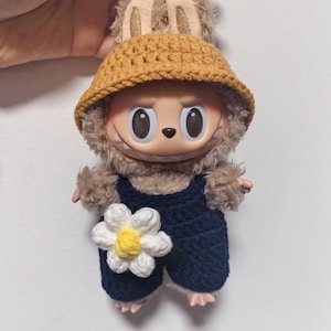 Labubu Fall in Wild Crochet outfit  | Labubu OUTFIT ONLY|Labubu Bucket Hat and Overall outfit | Perfect Gift