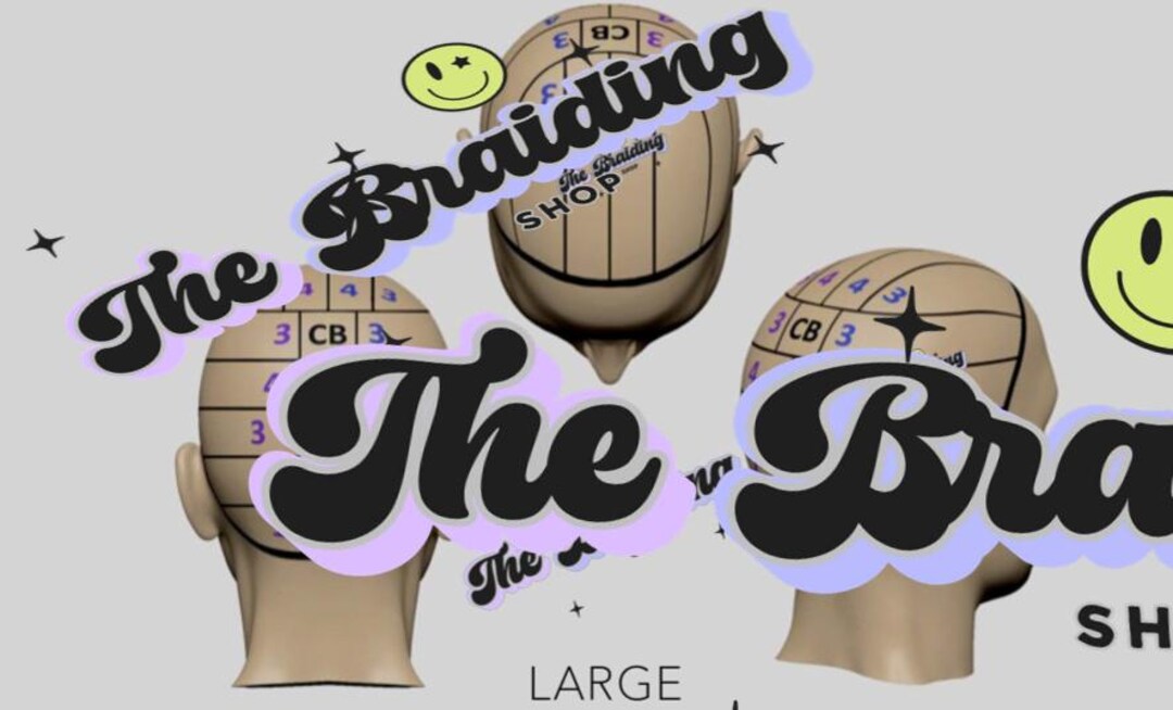 Braiding Charts, Knotless Braids, Box Braids, 3D Braid Placement Charts ...