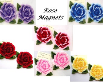 Rose Design Refrigerator Magnet Set