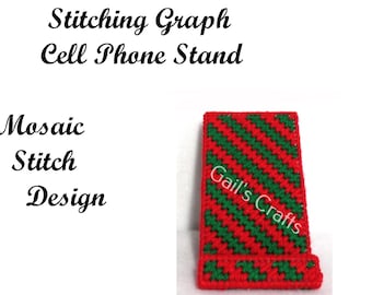 Mosaic Cell Phone Stand Stitching Graph Pattern