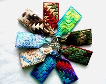 Clearance - Split-Ring Key Ring - Milanese Stitch Design