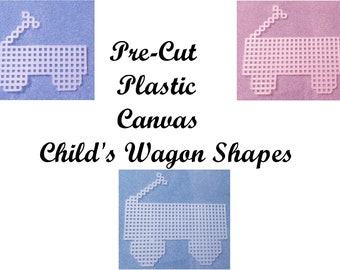 Pre-cut Child's Wagon Plastic Canvas Shapes