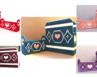 Hearts and Diamonds Design Napkin and Sweetener Holder Set