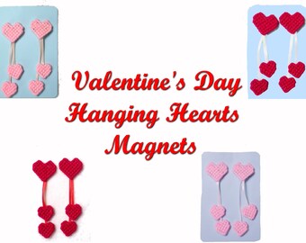 Valentine's Day Hanging Hearts Magnets - Set of 2