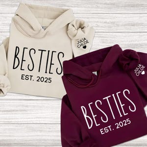 Personalized Besties Hoodie: Matching BFF Outfits, Custom Est. Year