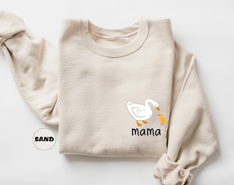 Mama Duck Sweatshirt with Ducklings, Mama Goose Hoodie, Mothers Day Gifts, Cute Mother Outfits, Newborn Gifts, Baby Shower Gifts
