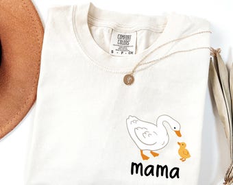 Comfort Colors Mama Duck with Ducklings T-shirt, Cute Mom Gifts, Mama Duck Shirt, Mothers Day Gifts, Cute Mom Outfit, Funny Tees
