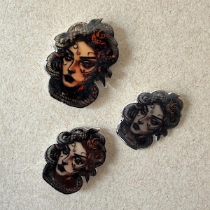 Medusa Snake Hair UV Resin Pin | Gothic Mythology Lapel Pin