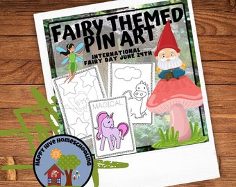 Pin Poking Printables - Fairy themed: Fairy, Unicorn, Dragon and More