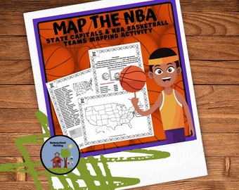 Mapping US States And Capitals with NBA Teams- Homeschool Curriculum