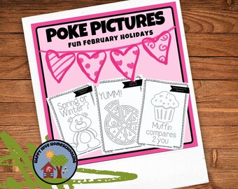 Pin Poking Art February Holidays Pin Punching Pin Prick Pictures Montessori Activities Homeschool Printables