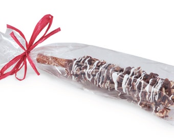 100 klare dünne Taschen, Brezel-Favor-Taschen, dünne Süßigkeitsbeutel. 7,5cm x 28cm