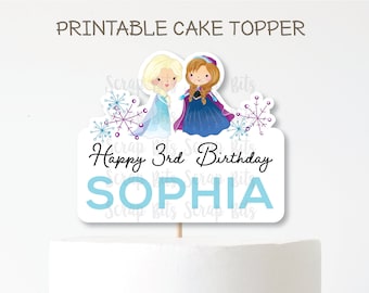 PRINTABLE Cake Topper, Frozen Birthday Cake Topper, Personalized Cake Topper . Personalized Printable Digital Download