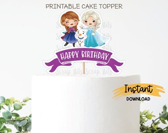 Frozen Cake Topper, Printable Cake Topper, Frozen Party Topper, Frozen Birthday Cake Topper, Frozen Friends . Digital Instant Download