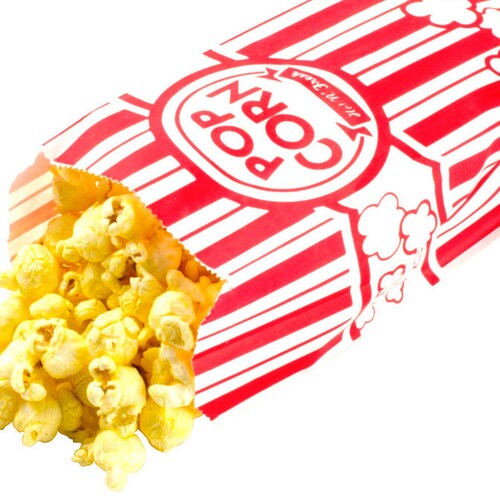 25 Paper Popcorn Bags Gusseted Popcorn Bags Retro Popcorn Etsy