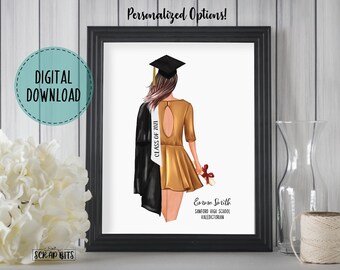 Class of 2021 2021 Gold Foil Balloons Digital Download Personalized Graduation Print Graduation Party Sign