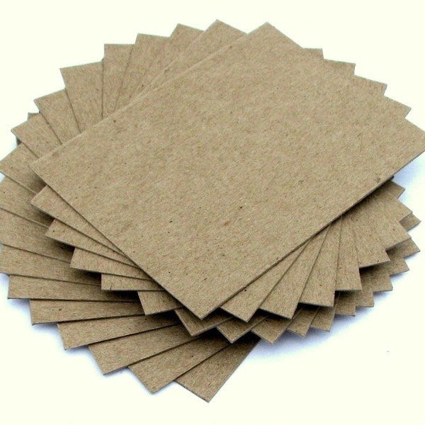 ATC Blanks, Kraft Chipboard Artist Trading Cards, ACEO Supplies, Chipboard Cards, 2.5" x 3.5" . 25 count