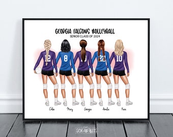 Volleyball Team Gift, Custom Volleyball Team Print, Volleyball Banquet Gift, Volleyball Team Poster, Personalized Portrait Print, Digital