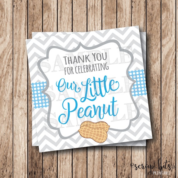 Baby Shower Thank You Tags Printable Our Little Peanut Tags Baby Boy Peanut Tag Instant Download Printable Little Peanut Thank You Tags Labels Stickers Labels Tags
