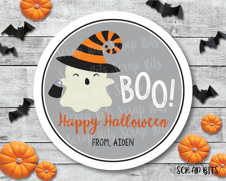 Ghost Stickers . Halloween Treat Bag Stickers . Personalized Etsy