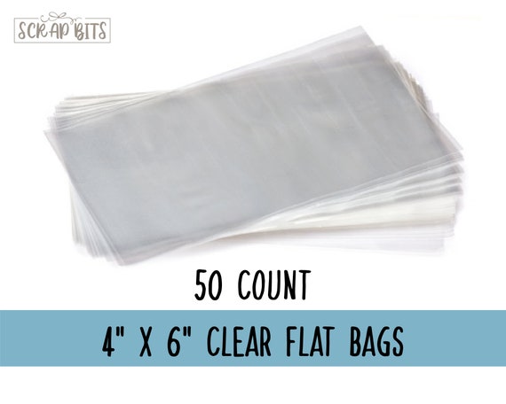 50 OF 4/" x 6/" QUALITY CELLO CELLOPHANE LOLLIPOP BAGS WITH FREE TIES