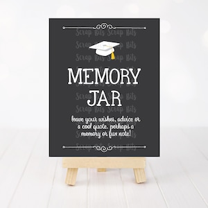 Graduierung Memory Jar Zeichen, Graduierung Party Tisch Zeichen, Tafel Stil, Printable Grad Party Dekor, Instant Download