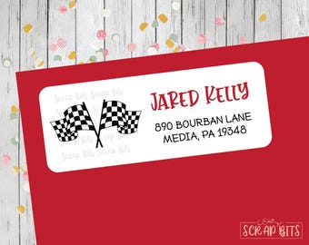 Racing Flags Address Labels . Personalized Return Address Labels