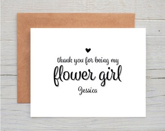 Thank You for Being Our Flower Girl Card Flower Girl Card - Etsy