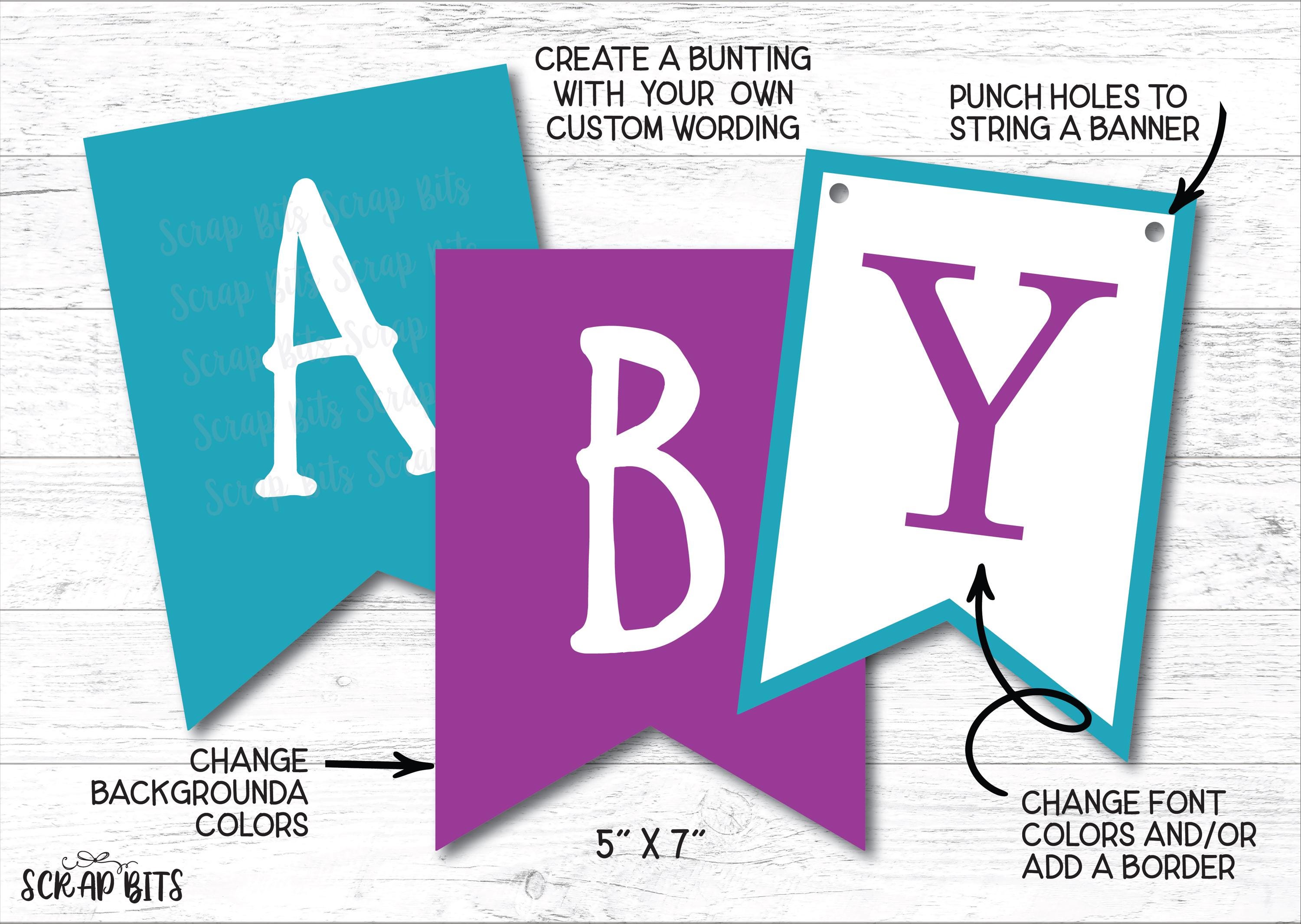 Editable Party Flags EDITABLE Frozen Party Banner, Make Your Own Banner Bunting, Swallowtail ...