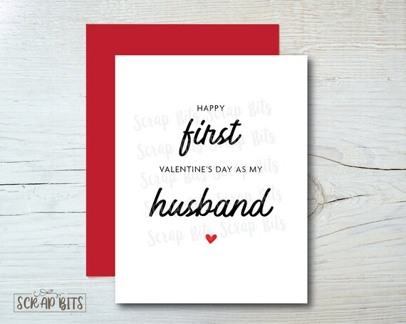 Happy First Valentines Day Card For Husband, Husband Valentines Day, To My  Husband on Our First Valentines Together, 1st Valentines, For Him
