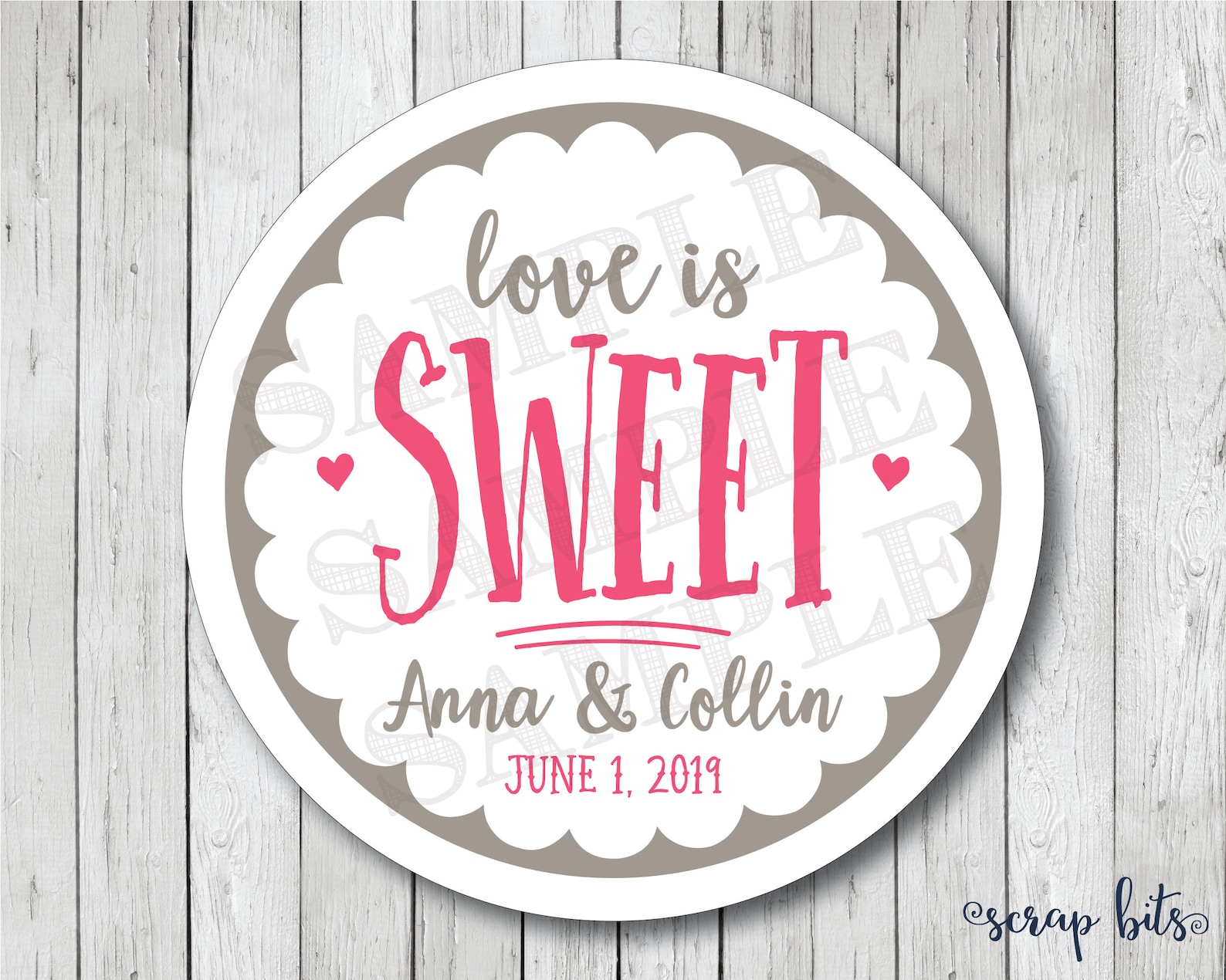 Love is Sweet Stickers Personalized Wedding Stickers Love is Etsy