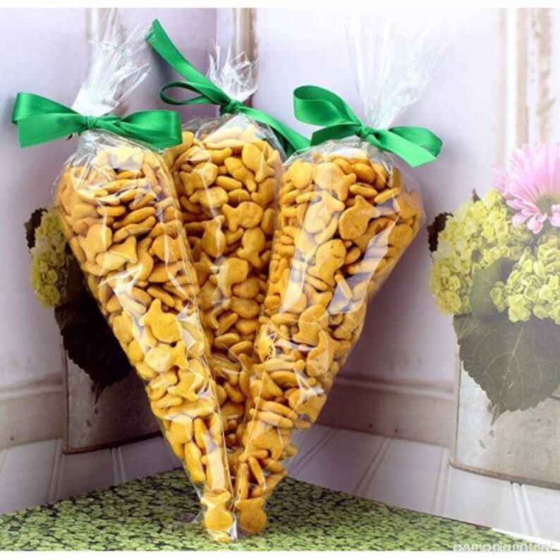 25 Clear Cone Bags . Clear Cone Favor Bags . 6 X 12 Inches Etsy